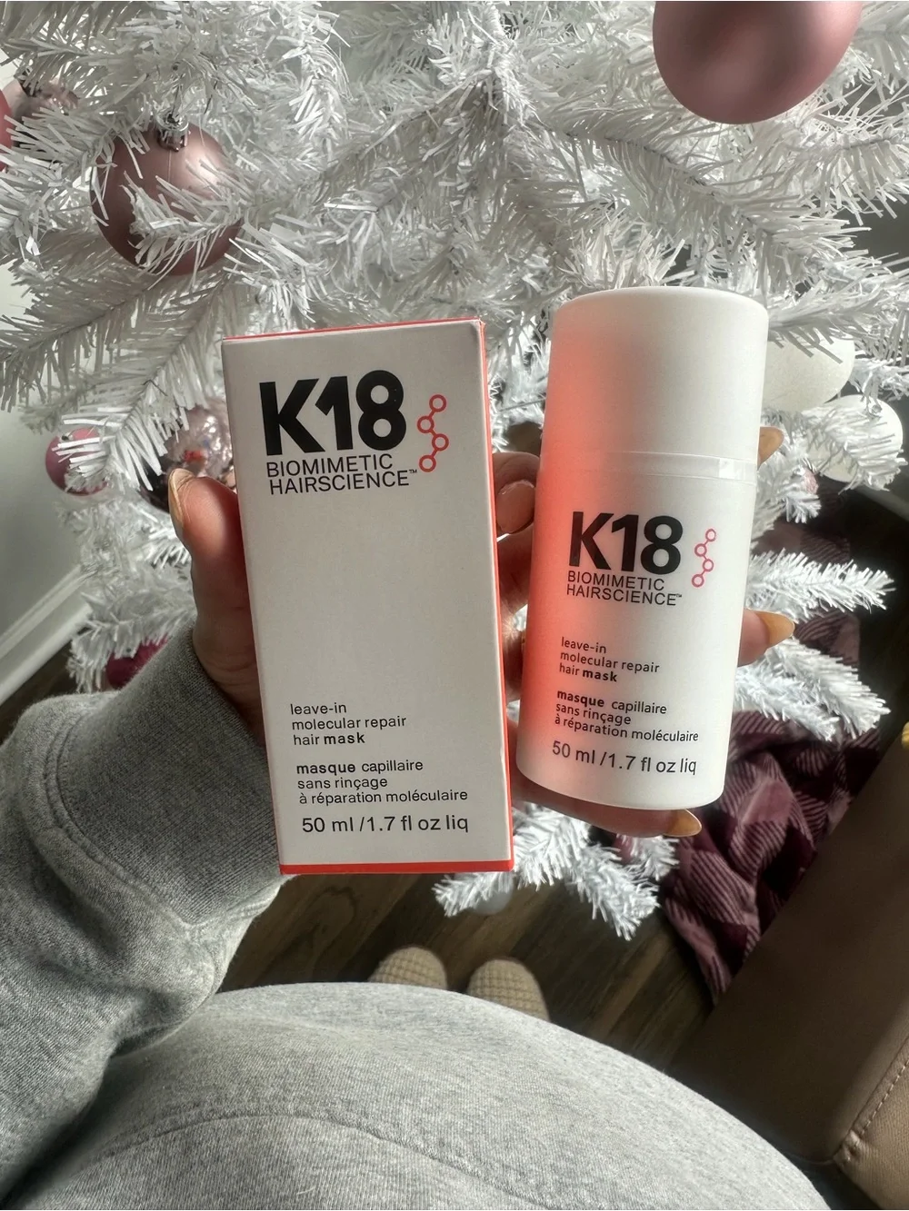 Sephora K18 Biomimetic Hairscience Leave-In Repair Mask — White and Black